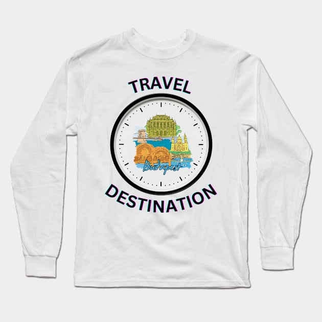 Travel to Budapest Long Sleeve T-Shirt by Voxen X